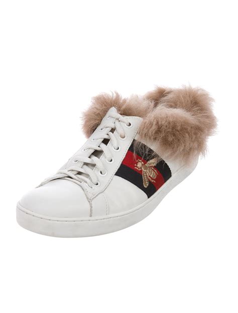 gucci shoes men fur|gucci ace sneakers with fur.